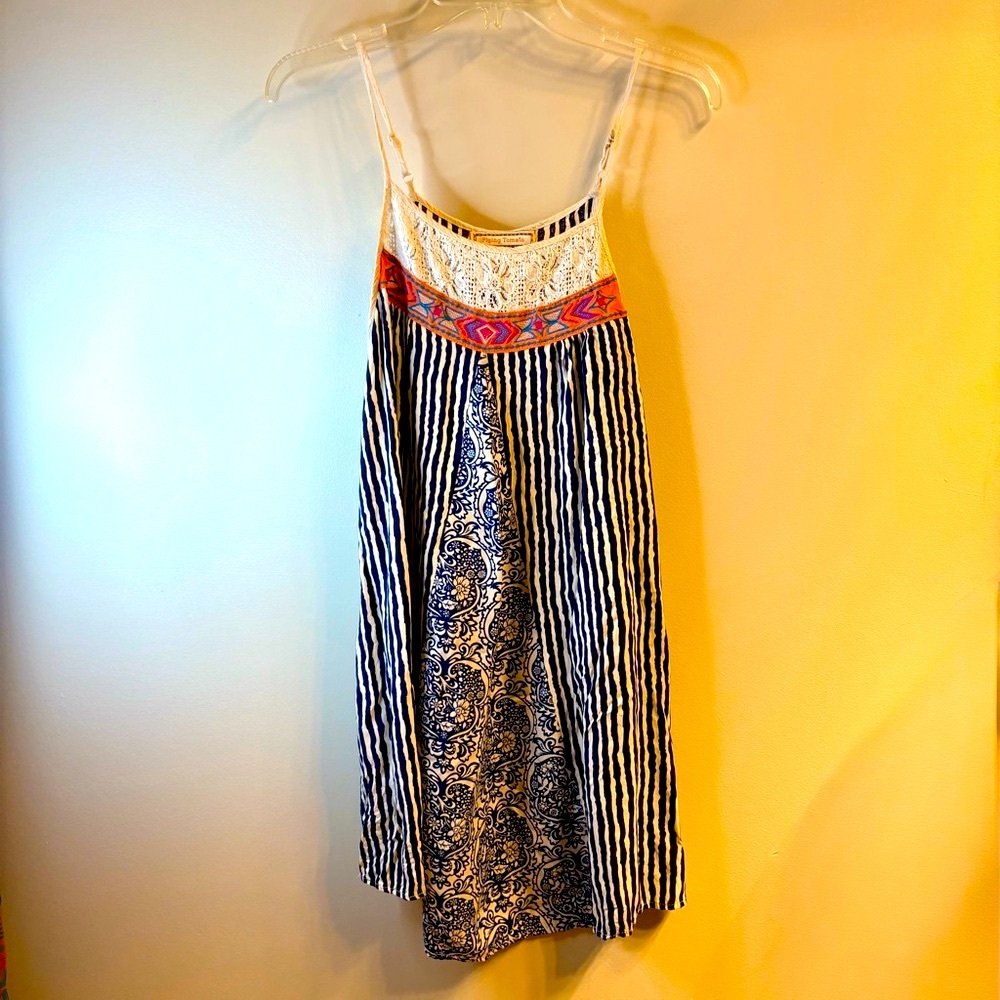 Flying Tomatoes Spaghetti Strap Patchwork Dress A… - image 1